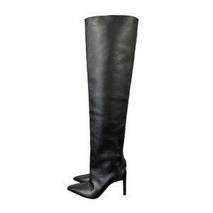 Courrèges Sharp Stiletto Pointed Toe Over the Knee Boot Sz 39 US 8 NWOB Leather
